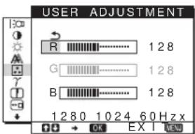 SONY SDMHS74P - A színhőmérséklet finomhangolása (USER ADJUSTMENT) - 1