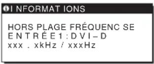 SONY SDMHS74P - Si l'indication HORS PLAGE FRÉQUENCES apparaît sur l'écran - 1