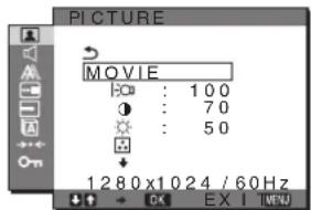 SONY SDMG96X - PICTURE menu - 1