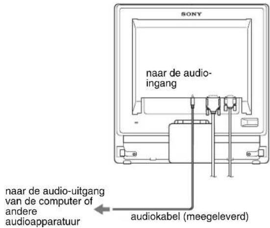 SONY SDMG96X - Sluit de meegeleverde audiokabel aan op de overeenkomstige audio-ingang van de monitor. - 1