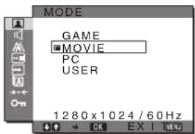 SONY SDMG96X - ■ Meni MODE - 1