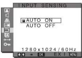 SONY SDMG96X - INPUT SENSING meni - 1