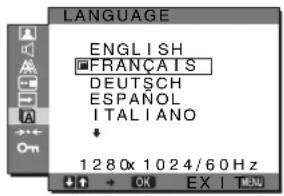 SONY SDMG96X - Menu LANGUAGE - 1