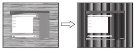 SONY SDMG96X - Prima os botões ↓/↑ até que as faixas horizontally fiquem reduzidas ao minimo. - 1