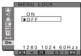 SONY SDMG96X - - Napidka MENU LOCK - 1