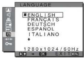 SONY SDMG96X - LANGUAGE menu - 1