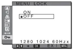 SONY SDMG96X - - MENU LOCK menu - 1