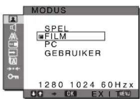 SONY SDMG96X - Druk op de / toetsen om FILM te selecteren en druk op de OK toets. - 1