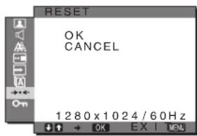 SONY SDMG96X - RESET menu (az alapbeallitások visszaállitasa) - 1