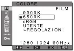 SONY SDMG96X - Regolazione della temperatura di colore (COLORE) - 1