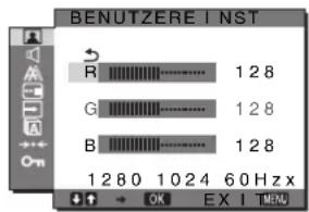 SONY SDMG96X - Feineinstellen der Farbtemperatur (BENUTZEREINST) - 1