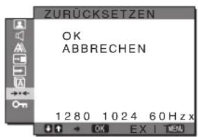 SONY SDMG96X - · · · Menu ZURUCKSETZEN (Zurücksetzen auf die Standardwerte) - 1
