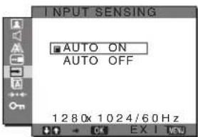 SONY SDMG96X - Menu INPUT SENSING - 1