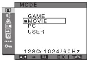 SONY SDMG96X - Prima o botão /↑ para selecionar MOVIE e prima o botão OK. - 1