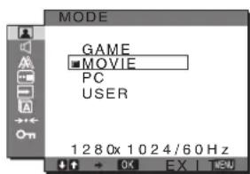 SONY SDMG96X - MOVIE seceneğini tercih etmek icin ↓/↑ duğmesine ve ardindan OK duğmesine basin. - 1