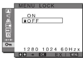 SONY SDMG96X - Menu MENU LOCK - 1