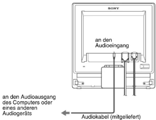 SONY SDMG96X - Schlieben Sie das mitgelieferte Audiokabel an die entsprachende Audioeingangsbuchse des Monitors an. - 1