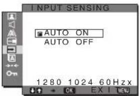 SONY SDMG96X - Menu INPUT SENSING - 1