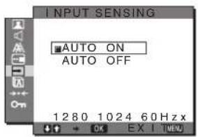 SONY SDMG96X - INPUT SENSING menüsu - 1