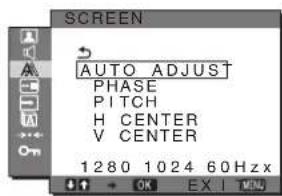 SONY SDMG96X - A Menu SCREEN (tylko analogowy sygnat RGB) - 1