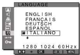 SONY SDMG96X - Menu LANGUAGE - 1