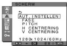 SONY SDMG96X - A SCHERM menu (alleen voor analogoog RGB-signal) - 1