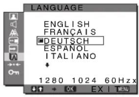 SONY SDMG96X - Menu LANGUAGE - 1