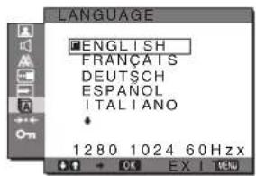 SONY SDMG96X - LANGUAGE menüsu - 1