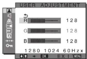 SONY SDMG96X - Aperfeicoar a temperatura de cor (USER ADJUSTMENT) - 1