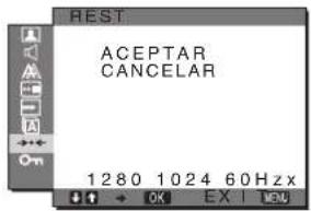 SONY SDMG96X - Menu REST (restablece los valores por defecto) - 1