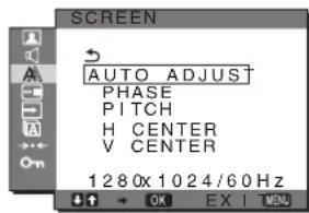 SONY SDMG96X - SCREEN menu (csak anomal RGB jel esétében) - 1