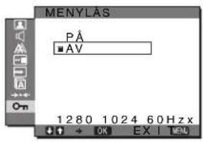 SONY SDMG96X - Menyn MENYLÅS - 1