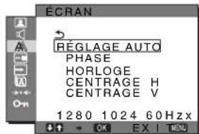 SONY SDMG96X - A Menu ÉCRAN (signal RVB analogue uniquement) - 1