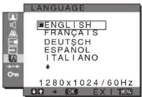 SONY SDMG96X - Nabídka LANGUAGE - 1