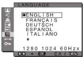 SONY SDMG96X - Menu LANGUAGE - 1