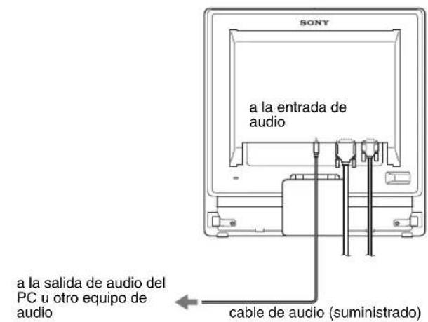 SONY SDMG96X - Conecte el cable de audio suministrado a la toma de entrada de audio correspondiente del monitor. - 1
