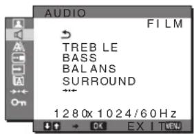 SONY SDMG96X - AUDIO menu - 1