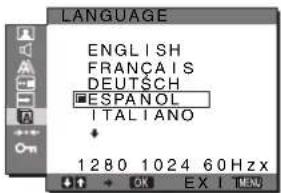 SONY SDMG96X - Menu LANGUAGE - 1
