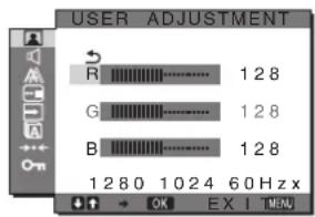 SONY SDMG76X - Fina nastavitev toplote barve (USER ADJUSTMENT) - 1
