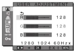 SONY SDMG76X - A színhőmérséklet finomhangolása (USER ADJUSTMENT) - 1
