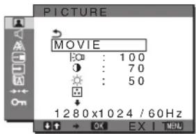 SONY SDMG76X - PICTURE menüsü - 1