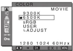 SONY SDMG76X - ■ Regulacja temperatury barwowej (COLOR) - 1