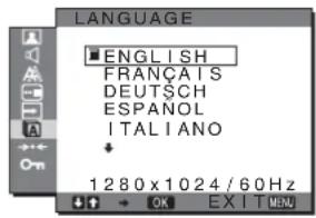 SONY SDMG76X - LANGUAGE menu - 1