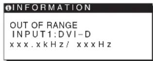 SONY SDMG76X - Ha az OUT OF RANGE üzenet jelenik meg a képernyön - 1