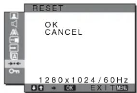 SONY SDMG76X - →← RESET menu (reset to the default setting) - 1