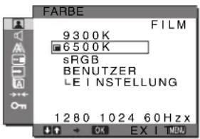 SONY SDMG76X - ■ Einstellen der Farbtemperatur (FARBE) - 1
