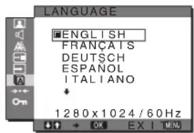 SONY SDMG76X - LANGUAGE meni - 1