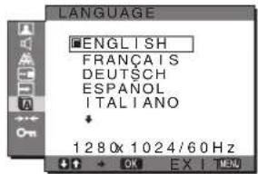 SONY SDMG76X - Menu LANGUAGE - 1