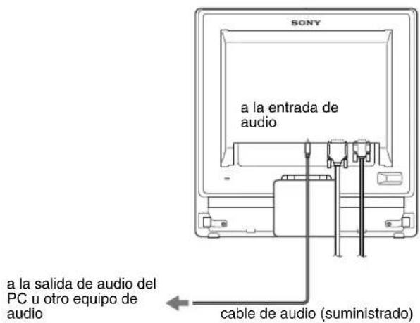 SONY SDMG76X - Conecte el cable de audio suministrado a la toma de entrada de audio correspondiente del monitor. - 1