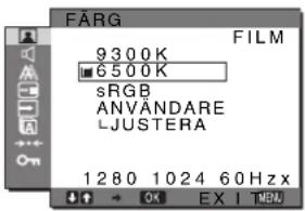 SONY SDMG76X - ■ Justera färgtemperaturen (FÄRG) - 1